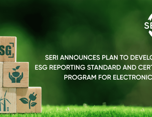 PARA PUBLICACIÓN INMEDIATA: SERI anuncia plan para desarrollar un nuevo estándar de informes ESG y un programa de certificación para electrónica